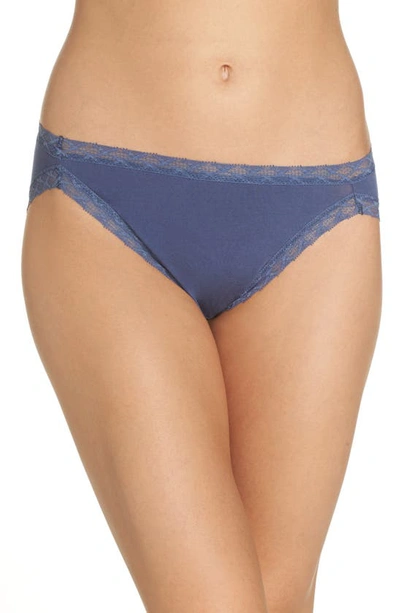 Shop Natori Bliss Cotton French Cut Briefs In Blue Indigo