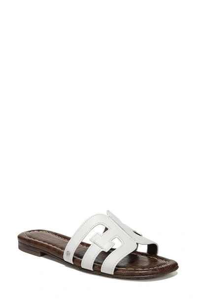Shop Sam Edelman Bay Cutout Slide Sandal In White Faux Leather