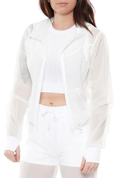 Shop Blanc Noir Sojourner Transparent Hooded Jacket In White