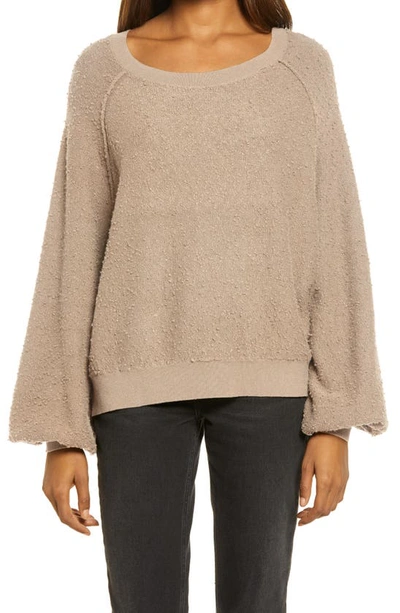 Free People Found My Friend Boucle Pullover In French Grey ModeSens