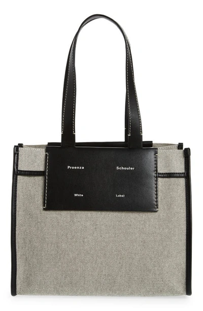 Shop Proenza Schouler White Label Small Morris Coated Canvas Tote In Grey/ Black