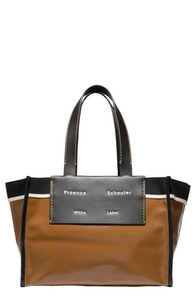 Shop Proenza Schouler White Label Small Morris Coated Canvas Tote In Tobacco