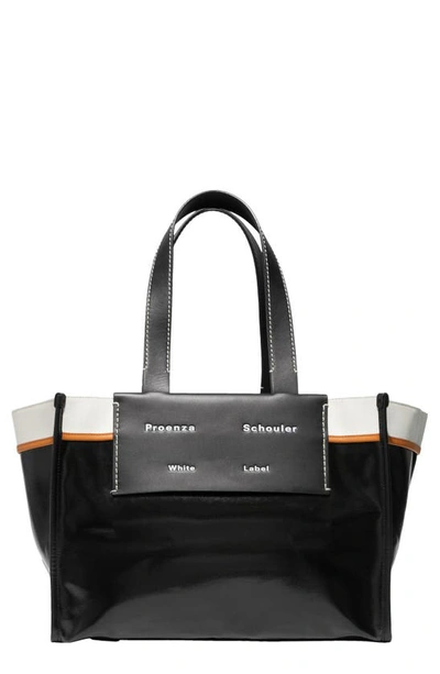 Shop Proenza Schouler White Label Large Morris Coated Canvas Tote In Black