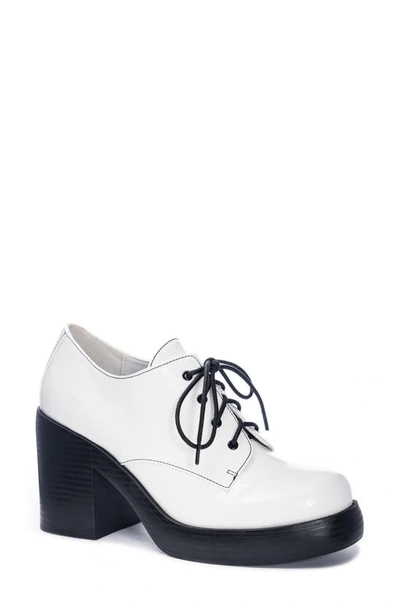 Shop Dirty Laundry Gatsby Platform Derby In White Patent