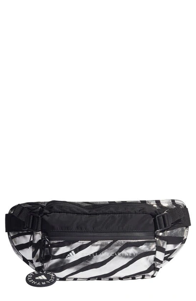 Shop Adidas By Stella Mccartney Metallic Belt Bag In Black/silvmt/white