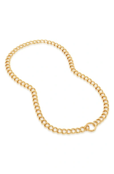 Shop Monica Vinader Groove Curb Chain Necklace In 18ct Gold Vermeil