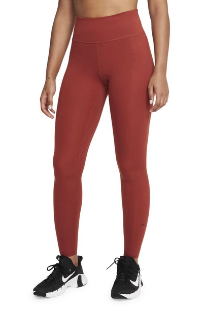 Shop Nike One Luxe Tights In Redstone/ Clear