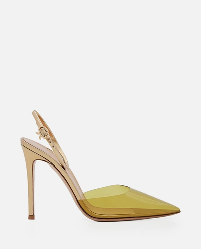 Shop Gianvito Rossi Ribbon D-orsay Pointed Toe Pumps In Yellow