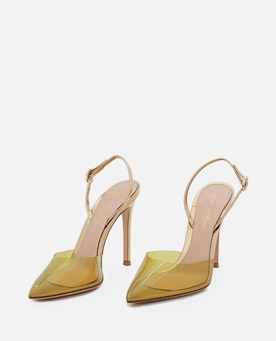 Shop Gianvito Rossi Ribbon D-orsay Pointed Toe Pumps In Yellow