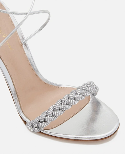 Shop Gianvito Rossi Leomi Crystal Sandals In Silver