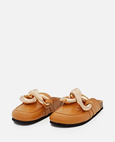 Shop Jw Anderson Chain Leather Loafers In Yellow