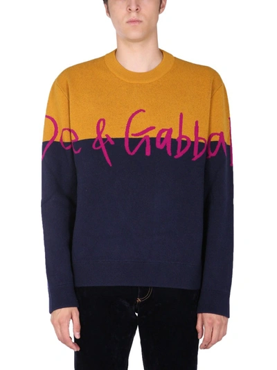 Shop Dolce & Gabbana Sweater With Logo In Multicolour