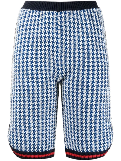 Pre-owned Gucci Houndstooth Knee-length Shorts In Blue