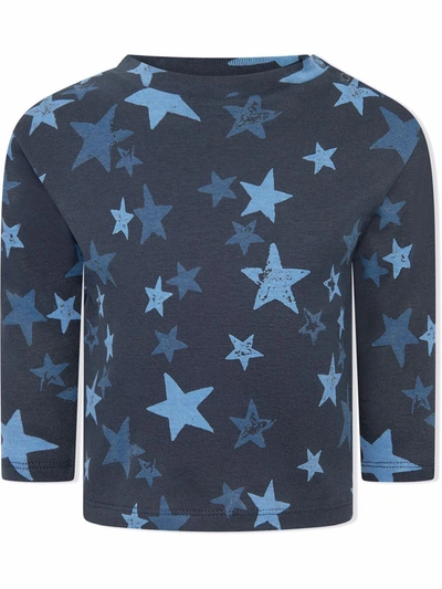 Shop Molo Organic Cotton Star-print Top In Blue