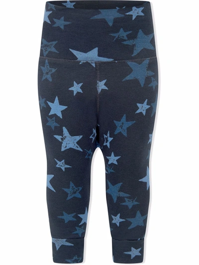Shop Molo Organic Cotton Star-print Leggings In Blue