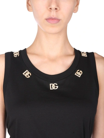 Shop Dolce & Gabbana Tank Top With Logo In Black