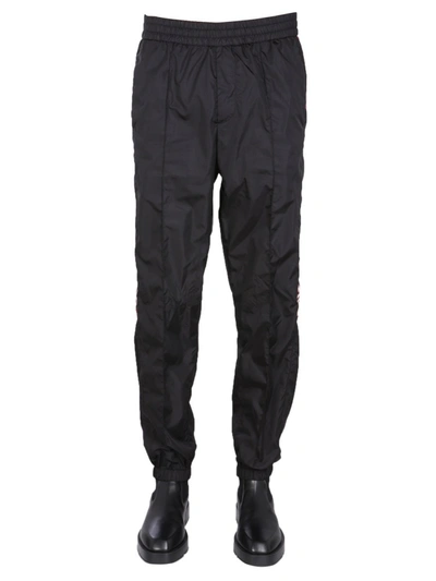 Shop Versace Nylon Jogging Pants In Black