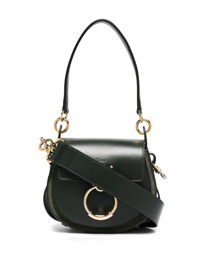 Shop Chloé Small Tess Leather Bag In Green