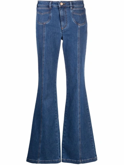 Shop See By Chloé High-waisted Flared Jeans In 蓝色