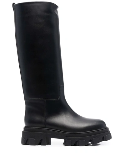 Shop Gia Borghini Perni 07 Leather Boots In Black