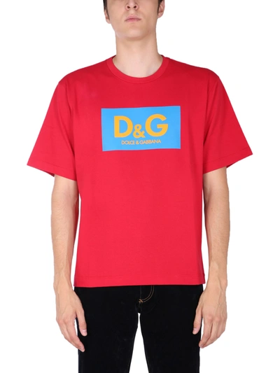 Shop Dolce & Gabbana T-shirt With Logo Print In Red
