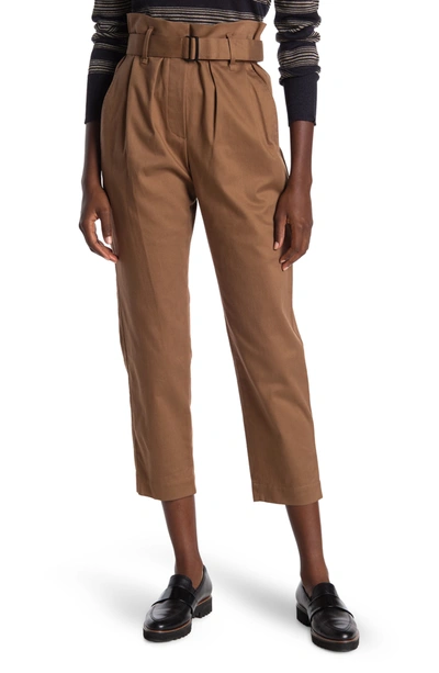 Shop Brunello Cucinelli Belted Tailored Leg Pants In Pecan