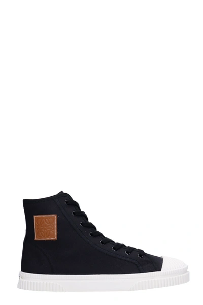 Shop Loewe Sneakers In Black Canvas