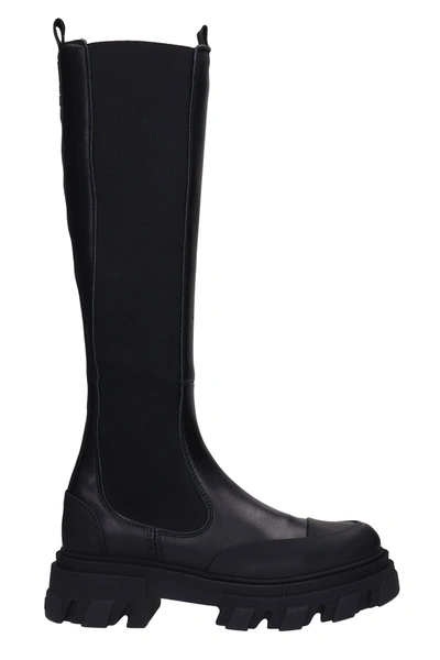 Shop Ganni Boots In Black Leather