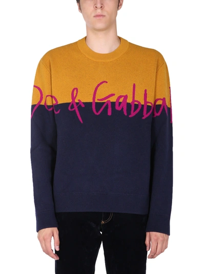 Shop Dolce & Gabbana Sweater With Logo In Multicolor