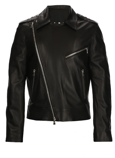 Shop Balmain Asymmetric Jacket In Noir