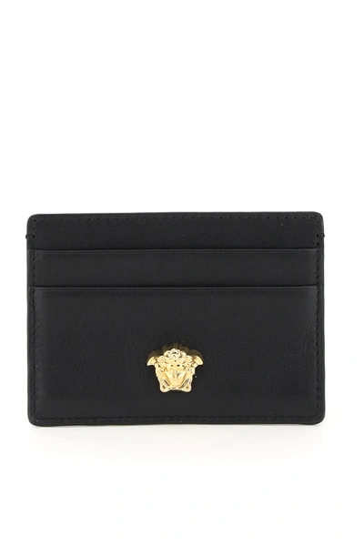 Shop Versace Medusa Card Holder In Black  Gold (black)
