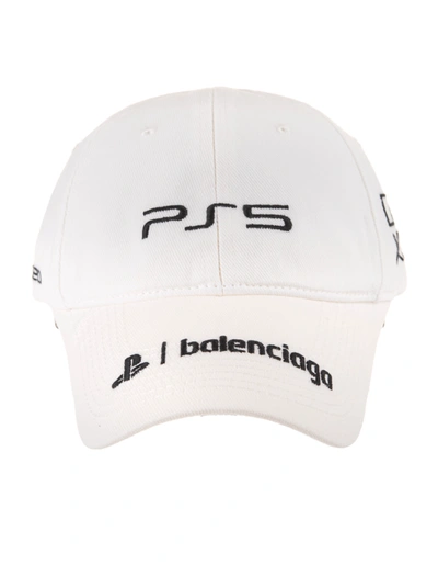 Shop Balenciaga Man White Playstation Baseball Cap In White/black