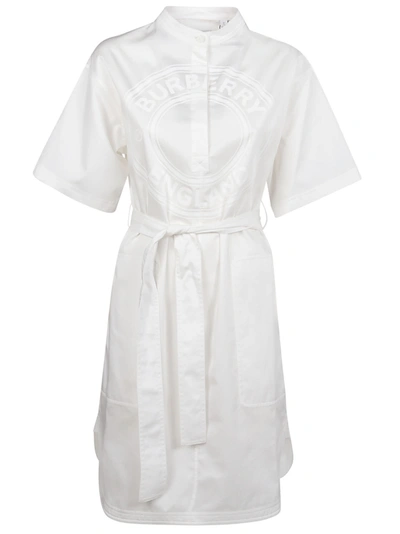 Shop Burberry Abbie Dress In Optic White