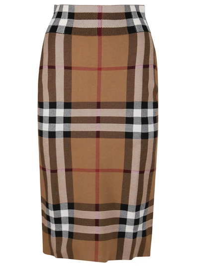 Shop Burberry Kammie Skirt In Birch Brown