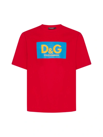 Shop Dolce & Gabbana T-shirt In Color Black F Rosso