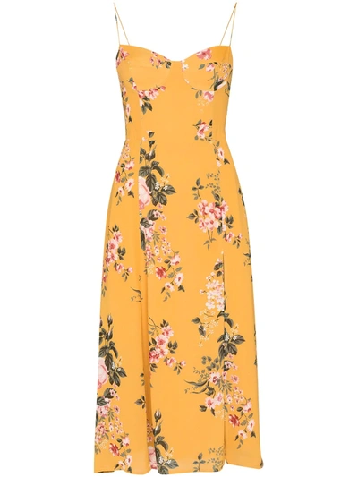 Shop Reformation Juliette Floral Midi Dress In Gelb