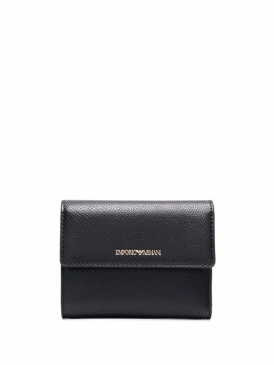Shop Emporio Armani Classic Leather Wallet In Schwarz