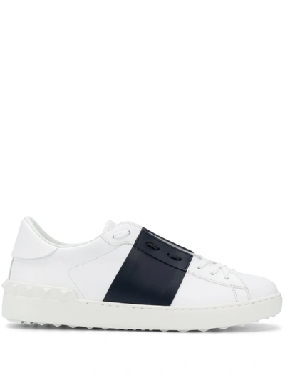 Shop Valentino Colour-block Panel Logo Sneakers In White