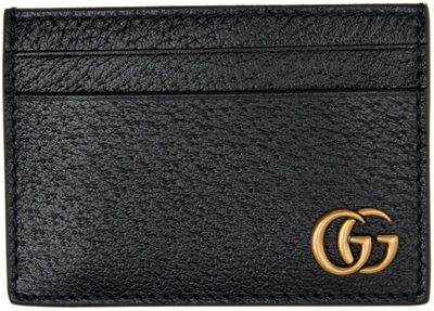 Shop Gucci Black Gg Marmont Money Clip Card Holder In 1000 Nero