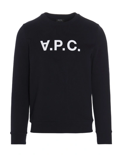 Shop A.p.c. Vpc Logo Flocked Sweatshirt In Navy