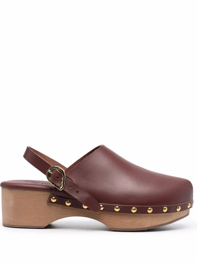 Ancient Greek Sandals Classic Closed 70mm Studded Clogs In Braun