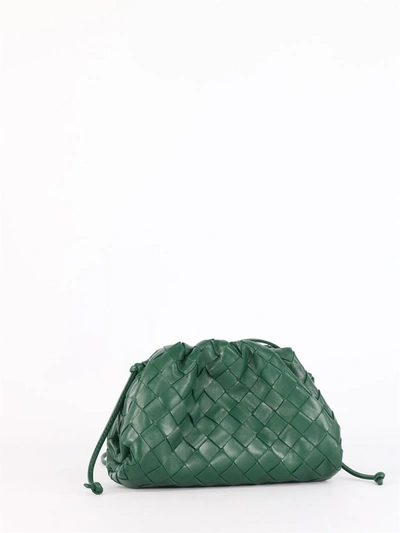 Shop Bottega Veneta Mini Pouch Intrecciato Clutch Bag In Green
