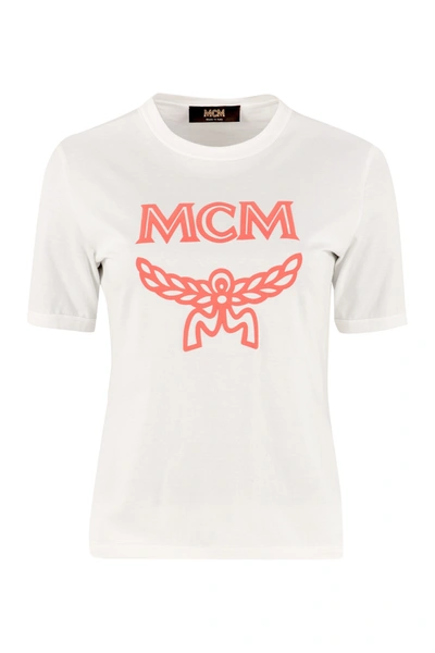 Shop Mcm Logo Printed T In White