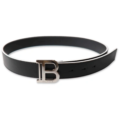 Shop Balmain Kids B Buckle Belt In Black