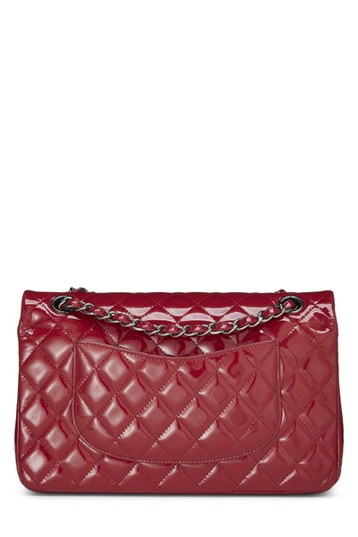 Pre-owned Chanel Red Quilted Patent Leather Classic Double Flap Medium