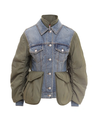 Shop Alexander Mcqueen Panelled Denim Jacket In Multi