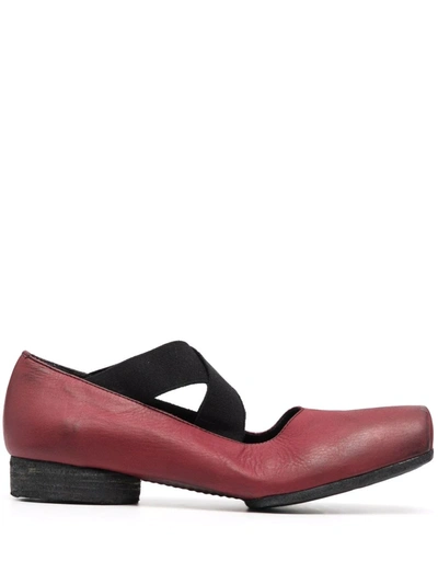 Shop Uma Wang Crossover-strap Ballerina Shoes In Red