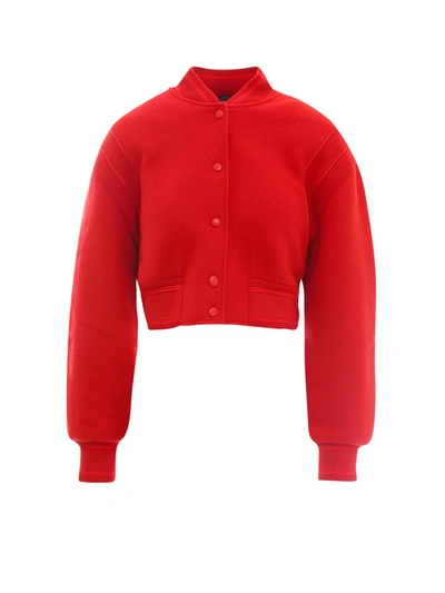 Shop Givenchy Cropped Bomber Jacket In Red