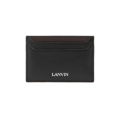 Shop Lanvin Card Holder With Logo Smallleathergoods In Black