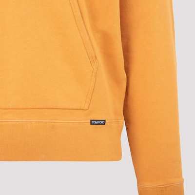 Shop Tom Ford Vintage Dyed Hoodie Sweatshirt In Yellow &amp; Orange